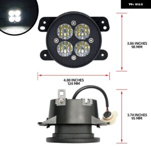 ジープ OE-SPEC 5182026AA アンバー LED バンパー フォグライト ASSY キット グラディエーター JT 2020-2024 ラングラー JK JL チェロキー KL グランド チェ - clear　lens