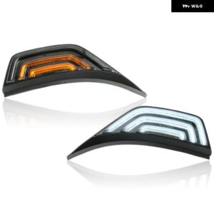 ジープ スイッチバック LED フェンダーベント 装飾 ランプラングラー JL JLU グラディエーター JT 2018-2023 DRL パーキング ウインカーウインカー - smoked　dynamic　vent
