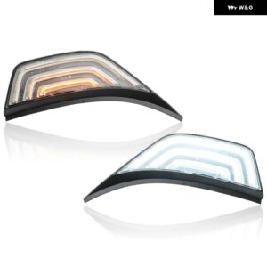 ジープ スイッチバック LED フェンダーベント 装飾 ランプラングラー JL JLU グラディエーター JT 2018-2023 DRL パーキング ウインカーウインカー - clear　dynamic　vent