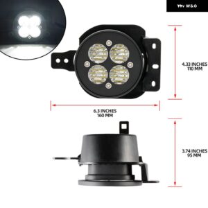ジープ アップグレード スポーツ バンパー フォグライト キット ラングラー JL 2018-2024 グラディエーター JT 2020-2024 LED ドライビングフォグポッドライ - clear　lens