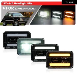シボレー K5 ブレイザー C/K/R/V トラック S10 ピックアップ Gシリーズ バン モンツァ カマロ 4X6インチ LED ヘッドライト - 2pcs