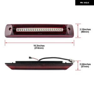 シボレー ユーロスモークホワイト/レッド LED ストロボサード 3RD ブレーキライトカーゴルーフ ランプ コロラド GMC キャニオン 201 - Red Lens