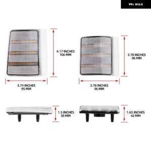 シボレー 4X スモーク /GMC C/K 1500 2500 3500 サバーバンタホブレザーユーコンシーケンシャル LED コーナーライト サ - Clear Lens