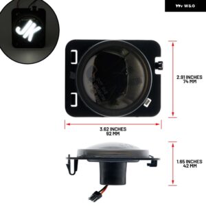 ジープ ラングラー JK 2007-2017 バンパー スイッチバック LED ウインカー/ランニング パーキング ASSY キット 側方向ウインカー インジケーター - smoked　white　fender
