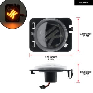 ジープ ラングラー JK 2007-2017 バンパー スイッチバック LED ウインカー/ランニング パーキング ASSY キット 側方向ウインカー インジケーター - clear　amber　fender