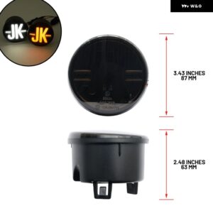ジープ ラングラー JK 2007-2017 バンパー スイッチバック LED ウインカー/ランニング パーキング ASSY キット 側方向ウインカー インジケーター - smoked　turn　signal