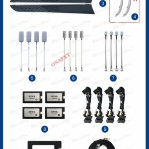 アウディ 21色 Q5 B8 2009-2017 ボタン アプリ 制御 ドア ダッシュボード パネル LED ムードランプ 発光ストリップ アンビエントライト - Set 10