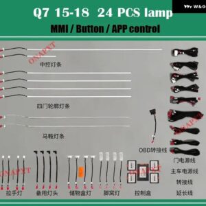 アウディ 32色 Q7 2006-2021 アプリドア パネル 装飾 ムードランプ 発光ストリップ ダッシュボード LED アンビエントライト - 15-18 RGB