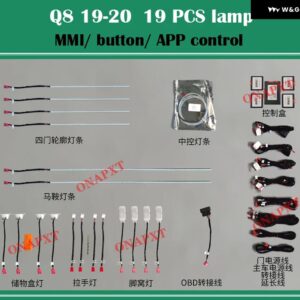 アウディ 30色 Q8 2019-2023MM I ボタン アプリ 制御 装飾 アンビエントライト LED ダッシュボード ムードランプ ストリップ - Q8 normal