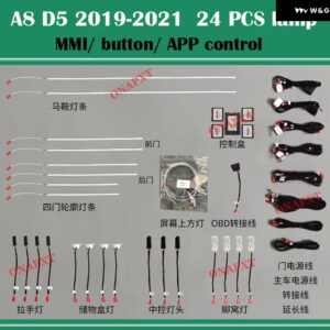 アウディ 30色 A8 D5 2019-2021MM I アプリ LED 装飾 フットドア ダッシュボード 周囲光ライトストリップ ムードランプ - D5 normal