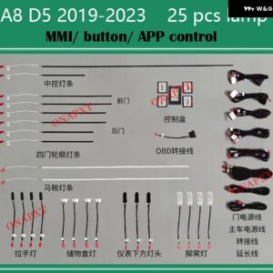 アウディ A8 D5 2019-2023 30色 発光 インテリア ストリップ ムードランプ MM I アプリバックライト LED ドア ダッシュボード 周囲光 - D5 normal