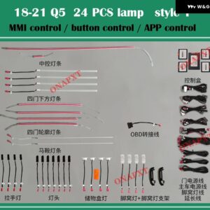 アウディ ムードランプ Q5 B8 B9 年度 2009-2023MM I アプリ 装飾 アンビエントライト キット LED RGB シンフォニードア ダッシュボード ストリップ トリム - Set 6