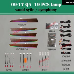 アウディ ムードランプ Q5 B8 B9 年度 2009-2023MM I アプリ 装飾 アンビエントライト キット LED RGB シンフォニードア ダッシュボード ストリップ トリム - Set 4