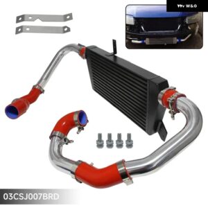 アウディ フロント マウント インタークーラー+ パイプ キット A4 1.8T ターボ B6 クワトロ 02-06 ブラック/ブルー/レッド用 - Red
