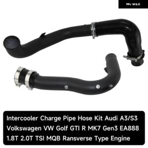 アウディ インタークーラーチャージ パイプ キット A3/S3 VW ゴルフ GTI R MK7 GEN3 EA888 1.8T 2.0T TSI MQB RANSVERSE タイプ エンジン ブラック - black
