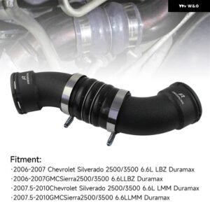 シボレー インタークーラー パイプ アンプブーツキット コールドサイド 06-10 GMC DURAMAX 6.6L エンジン 3.5インチ パフ - black