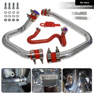 アウディ ターボアルミインタークーラー配管 パイプ キット A4 VW パサート 1.8T クワトロ B5 1.8L ブルー/ブラック/レッドに適合 - Red