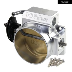 シボレー CNC ビレット スロットルボディ 102MM GM GEN III LS LSX V8 エンジン 4 ボルトケーブル アルミブラック/ - Silver