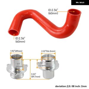 アウディ シリコンターボホース + クランプ + アルミ アダプター キット A4 B9/A5 F5 2 0TFSI 3 0TDI 35TFSI 40TFSI 45TFSI 2015+に適合 - Red