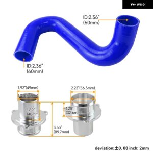アウディ シリコンターボホース + クランプ + アルミ アダプター キット A4 B9/A5 F5 2 0TFSI 3 0TDI 35TFSI 40TFSI 45TFSI 2015+に適合 - Blue