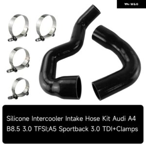 アウディ インタークーラーインテークシリコンホースキット + クランプ A4 B8.5 3.0 TFSI A5 スポーツバック 3.0 TDI ブラック/ブルー/レッドに適合 - black