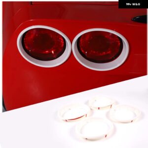 シボレー コルベット C6 2005-2013 ABS ブラック/リアテールランプ 装飾 リングアクセサリー - White