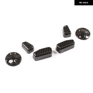 アルファロメオ 6個 ABS クロームシート調整 ボタン カバー トリム ジュリアステルヴィオ 2017-20 オートアクセサリー - carbon fiber
