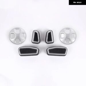 アルファロメオ 6個 ABS クロームシート調整 ボタン カバー トリム ジュリアステルヴィオ 2017-20 オートアクセサリー - Black Silver