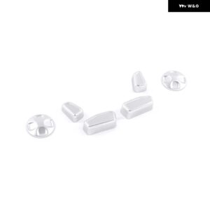 アルファロメオ 6個 ABS クロームシート調整 ボタン カバー トリム ジュリアステルヴィオ 2017-20 オートアクセサリー - Silver