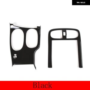 シボレー ABS 赤/カーボン コルベット C6 2005-2013 中央 制御 パネル カバー 装飾 ステッカー カーアクセサリー - black