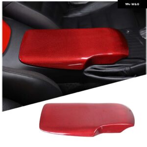 シボレー ABS カーボン/マットブラック コルベット C6 2005-2013 中央 アームレスト ボックス カバー カーアクセサリー - Red Real carbon