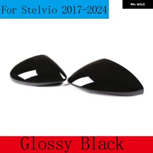 アルファロメオ STELVIO GIULIA 2017-2022 ABS カーボンサイドバック ミラー 飾るカバー トリム 車 外装 アクセサリー - For Stelvio