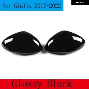 アルファロメオ STELVIO GIULIA 2017-2022 ABS カーボンサイドバック ミラー 飾るカバー トリム 車 外装 アクセサリー - For Giulia2