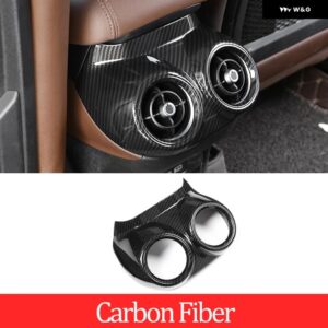 アルファロメオ STELVIO 2017-2020 ABS カーボンマットカーアクセサリーリア排気ベント 装飾 フレーム カーアクセサリー - Style A Carbon
