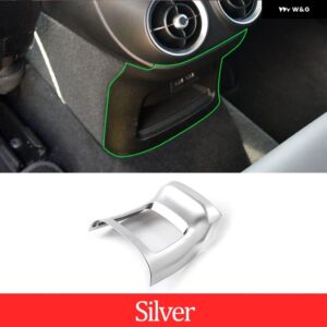 アルファロメオ STELVIO 2017-2020 ABS カーボンマットカーアクセサリーリア排気ベント 装飾 フレーム カーアクセサリー - Style B Silver