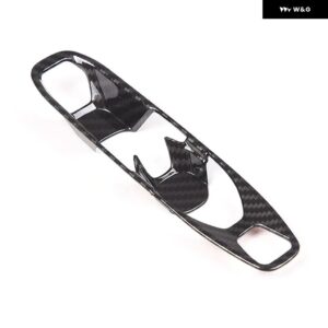 シボレー ABS カーボン/マットブラックカバー コルベット C8 2020-2024 カー コンソール ギア シフト ボタン ステッカー アクセ - carbon fiber