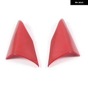 シボレー ABS カーボン/レッド コルベット C8 Z06 Z51 2020-2023 ドア A ピラー トリム カバー スピーカー カバー ス - red