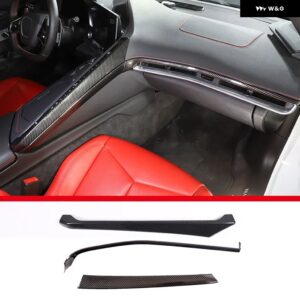 シボレー ABS カーボン コルベット C8 Z51 Z06 2020-2023 カーセンター コントロール サイド 装飾 フレーム ステッカー - Style C carbon fiber
