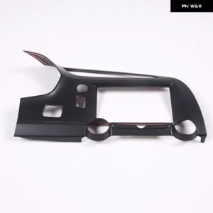 シボレー ABS カーボン コルベット C7 2014-2019 中央 制御 エアベント フレーム 装飾 ステッカー カーアクセサリー - Matte black