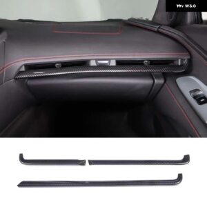 シボレー コルベット C8 Z51 Z06 2020-2023 ABS カーボン/レッド ダッシュボード トリム ストリップカー インテリア アク - ABS Carbon