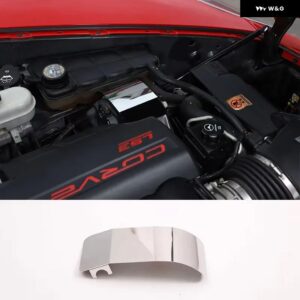 シボレー ステンレス コルベット C6 2004-2013 ボンネット コンパートメントブレーキオイルポットバッフル 装飾 カバー アクセサリー - Style 1