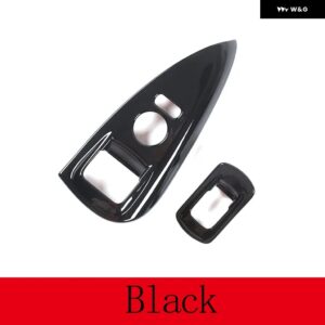 シボレー ABS カーボン/ブラック/レッドガラスリフト ボタン 装飾 フレーム ステッカー コルベット C6 2005-2013 オートアクセサ - black