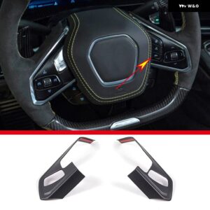 シボレー ABS カーボン コルベット C8 スティングレイ Z51 Z06 2020-2023 ステアリングホイール ボタン フレーム カバー - Style B Matte black