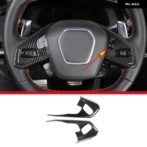 シボレー ABS カーボン コルベット C8 スティングレイ Z51 Z06 2020-2023 ステアリングホイール ボタン フレーム カバー - Style A carbon fiber