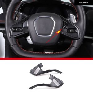 シボレー ABS カーボン コルベット C8 スティングレイ Z51 Z06 2020-2023 ステアリングホイール ボタン フレーム カバー - Style A Matte black