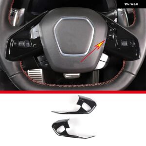 シボレー ABS カーボン コルベット C8 スティングレイ Z51 Z06 2020-2023 ステアリングホイール ボタン フレーム カバー - Style A Black