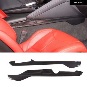 シボレー ABS カーボン/レッド コルベット C8 Z51 Z06 2020-2023 センター コンソール 両面 装飾 ストリップ ステッカー - carbon fiber