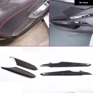 シボレー ABS 赤 コルベット C8 スティングレイ Z51 Z06 2020-2023 ドア抗キック パネル カバー トリム ステッカー カー - 4pcs Carbon Fiber