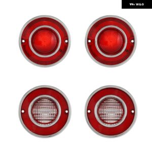 シボレー コルベット C3 1975-1979 テールライト リアリバースバックアップライト再生ライトレンズ カバー バルブ 無 - Red Shell