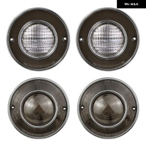 シボレー コルベット C3 1975-1979 テールライト リアリバースバックアップライト再生ライトレンズ カバー バルブ 無 - Black Shell